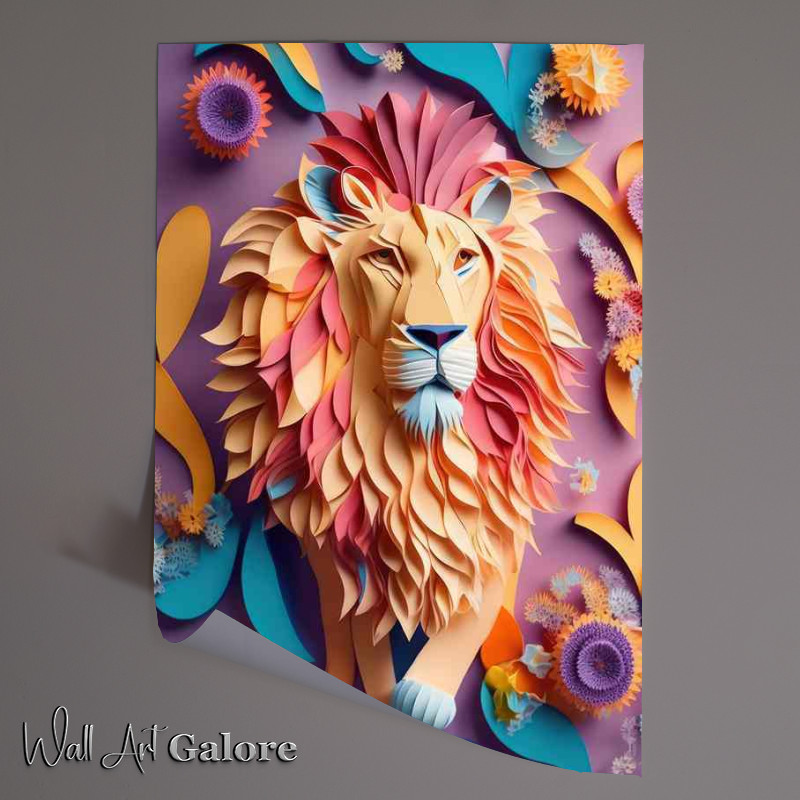 Buy Unframed Poster : (The Ethereal Bond Art Celebrating Louisa The Lion and Flowers)