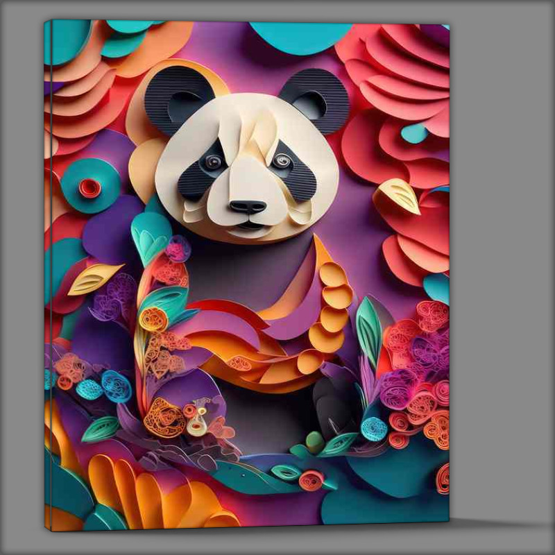 Buy Canvas : (The Radiant Tapestry of Floral and Animal The Panda)