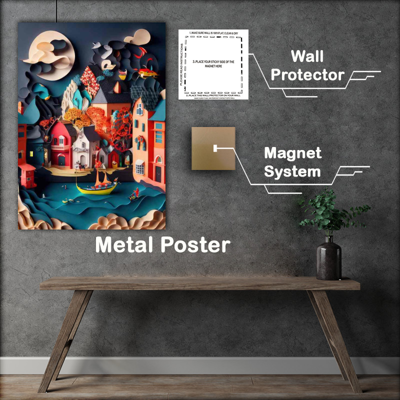 Buy Metal Poster : (Waterside Wonders Cities with Riverfront Charm)