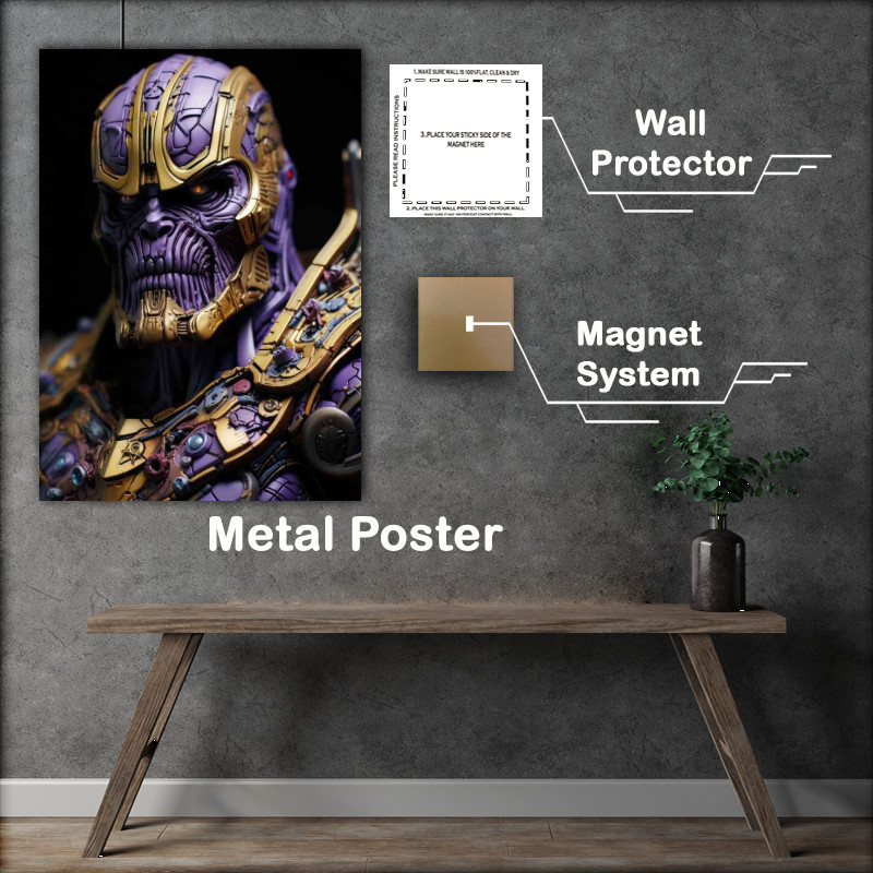 Buy Metal Poster : (Thanos hyper plasticine peuple and gold)