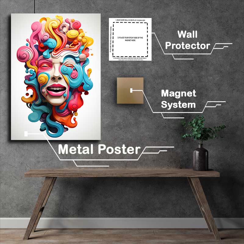 Buy Metal Poster : (Spectrum of Emotions with colorful face)