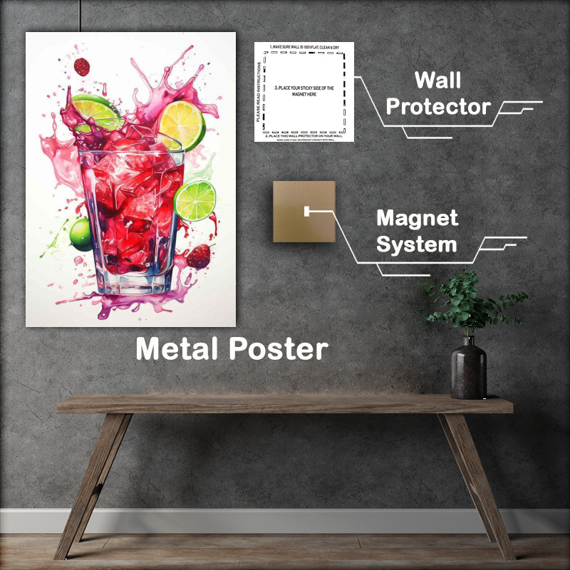 Buy Metal Poster : (Pasion Row Rendezvous A Display of Mixed Drinks)