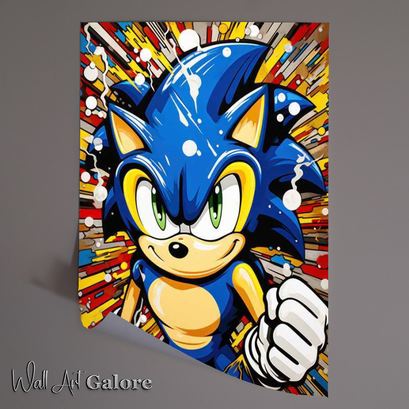 Buy Unframed Poster : (The Blue Hedgehog in pop art style)