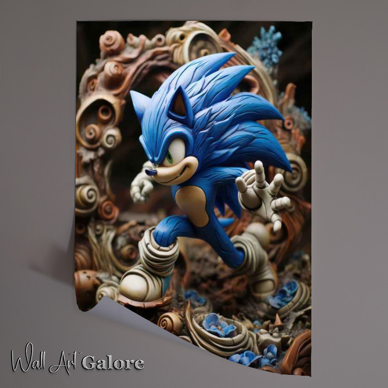 Buy Unframed Poster : (The Blue hedgehog plasticine style)