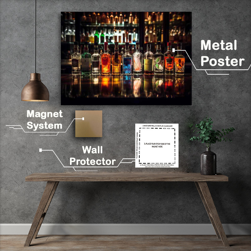 Buy Metal Poster : (Eerie Elixirs A Gallery of Liquor Bottles)