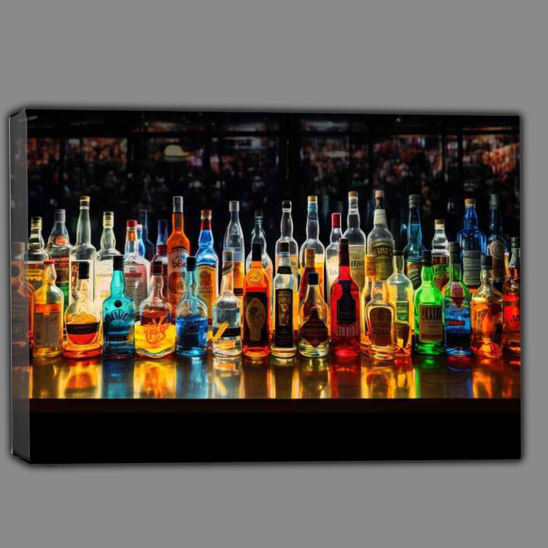 Buy Canvas : (Moonlit Mixology Liquor Bottles and Art with a Twist)