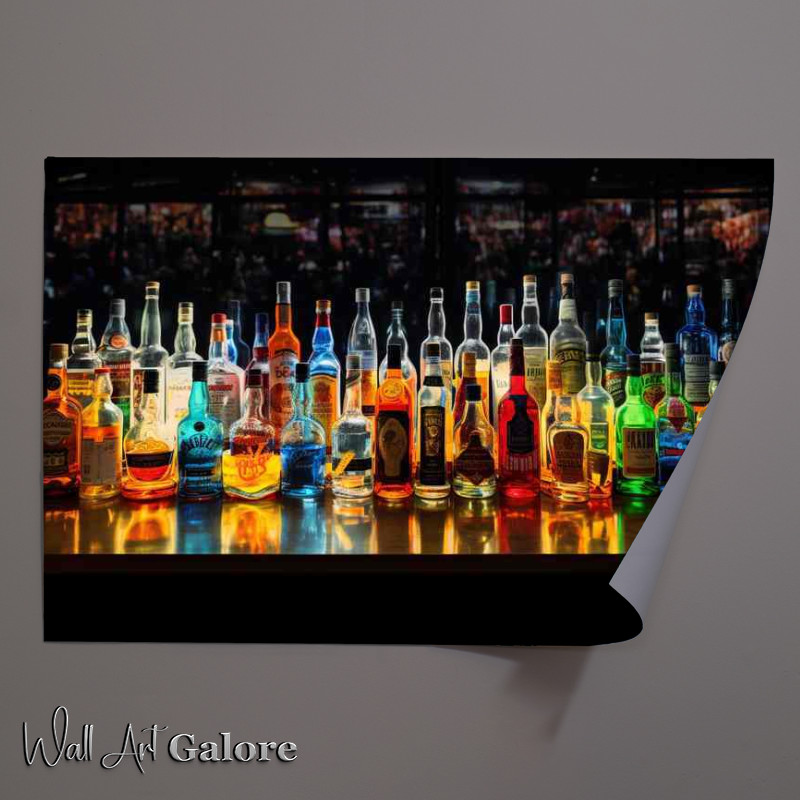 Buy Unframed Poster : (Moonlit Mixology Liquor Bottles and Art with a Twist)