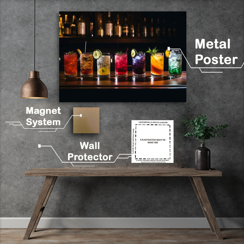 Buy Metal Poster : (Mystical Mixes A Fusion of Liquor Bottles and Dark Art)