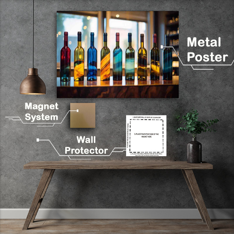 Buy Metal Poster : (Sensory Sips The Art of Wine Display and Tasting)