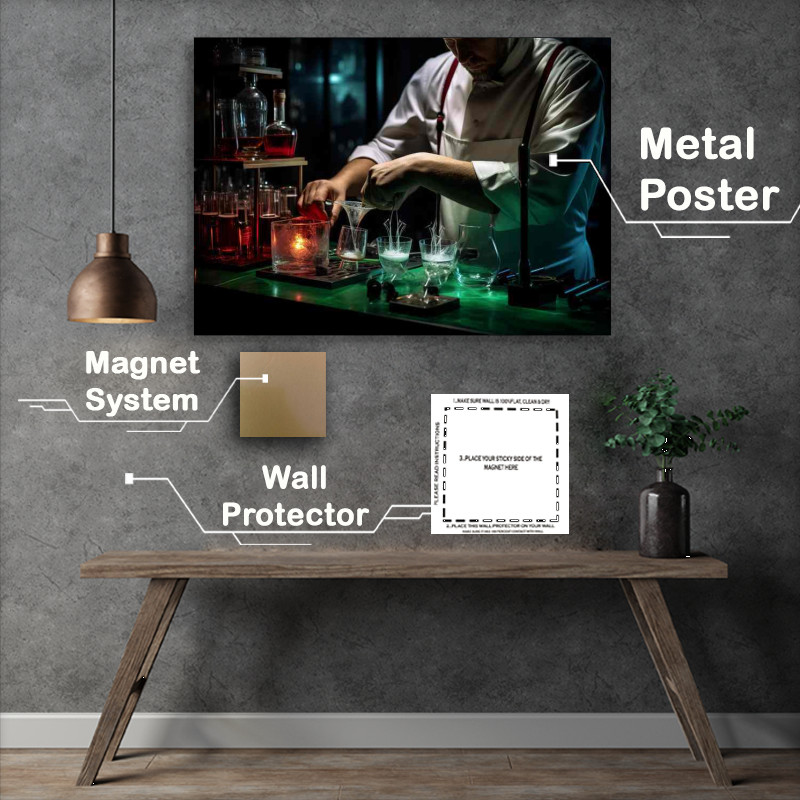 Buy Metal Poster : (Sips in Shadows From Liquor Bottles to Dark Themed Art)