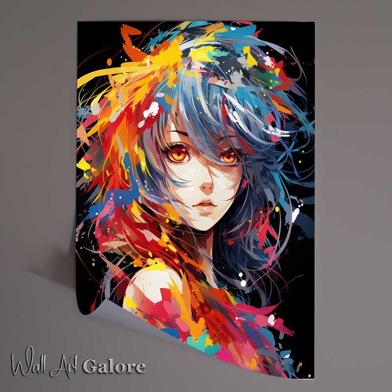 Buy Unframed Poster : (Art image anime girl with splash art)