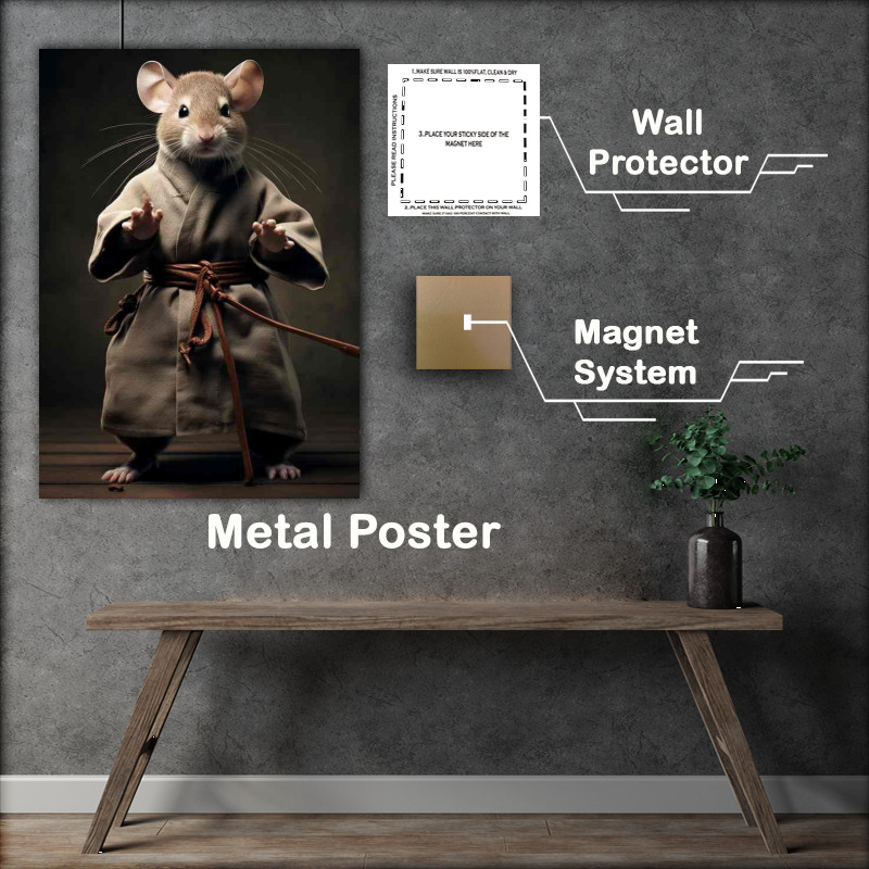 Buy Metal Poster : (A Mouse dressed in a kung fu outfit)
