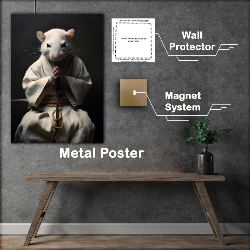 Buy Metal Poster : (A ninja Mouse who wears a Karate suit)