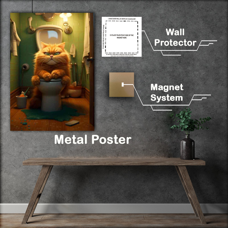 Buy Metal Poster : (Comical Catscape From Toilets to Tantalizing Treats)