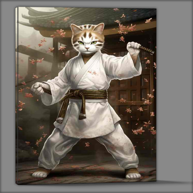 Buy Canvas : (Dojo Dwellers Cats Mastering Martial Arts Poses)