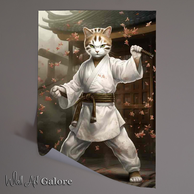 Buy Unframed Poster : (Dojo Dwellers Cats Mastering Martial Arts Poses)