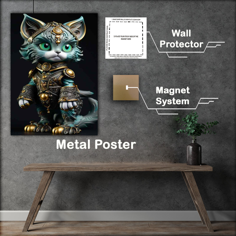 Buy Metal Poster : (Feline Fight Club Cats Donning Karate Outfits)