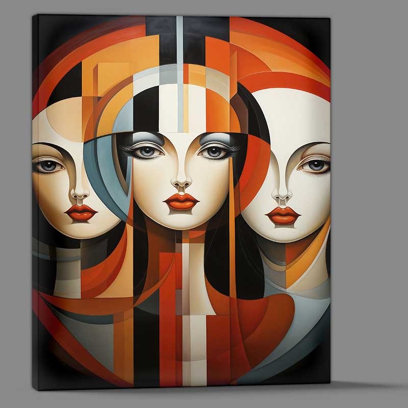 Buy Canvas : (Vibrant Visions Abstract Faces as a Visual Symphony)