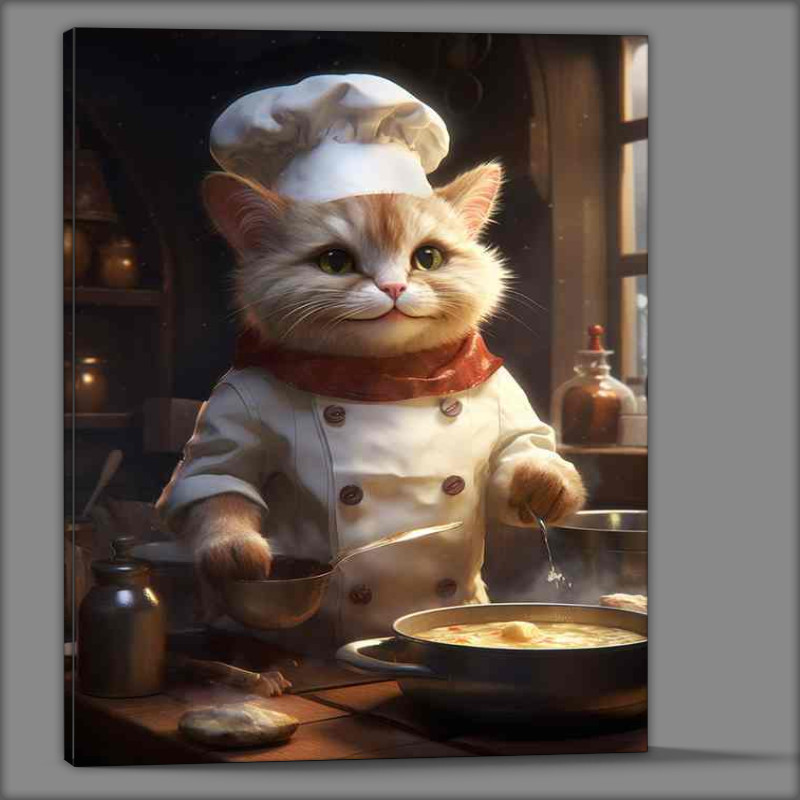 Buy Canvas : (Furry Foodies Cartoon Cats Whipping Up Delights)