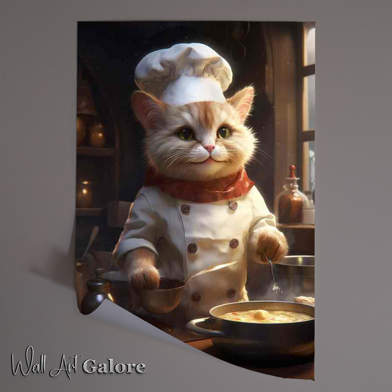 Buy Unframed Poster : (Furry Foodies Cartoon Cats Whipping Up Delights)