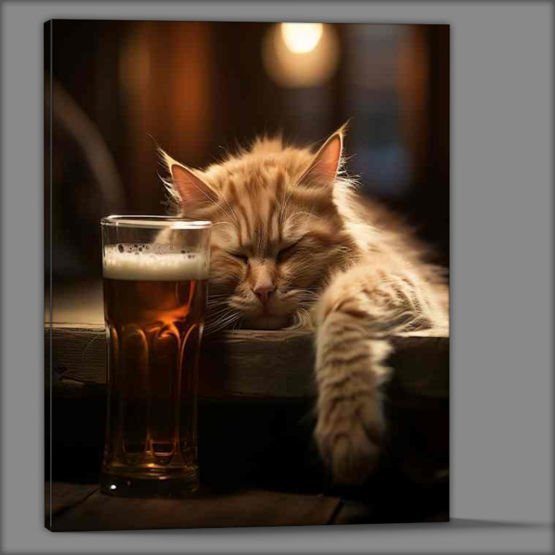 Buy Canvas : (Hops And Whiskers Cats Enjoying the Brewery Life)