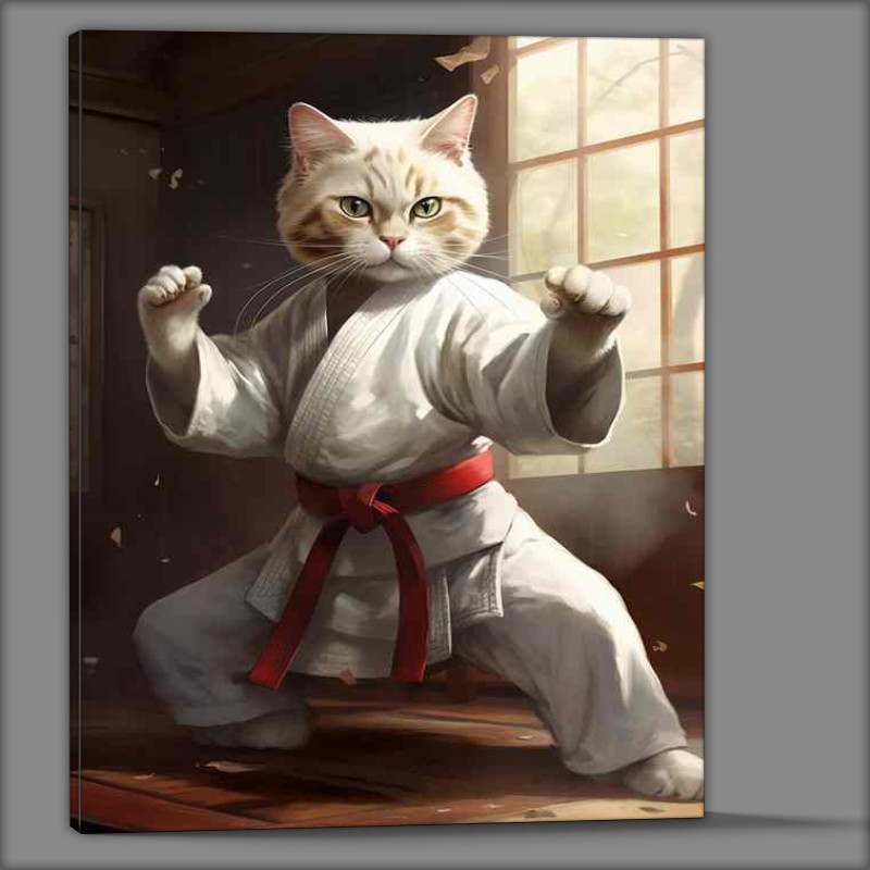 Buy Canvas : (Karate Kitty Anthropomorphic Feline Martial Arts)
