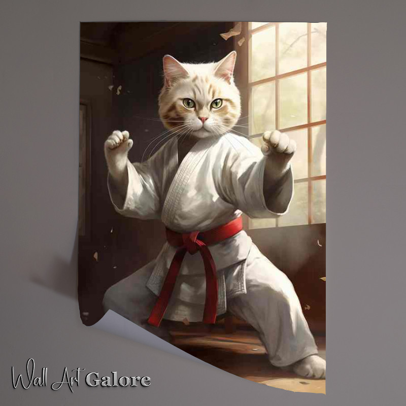 Buy Unframed Poster : (Karate Kitty Anthropomorphic Feline Martial Arts)