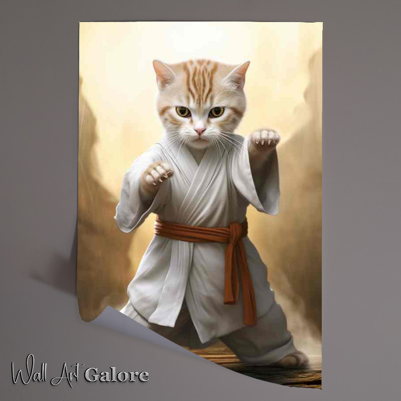 Buy Unframed Poster : (Martial Mews Cats in Karate Attire Ready for Action)