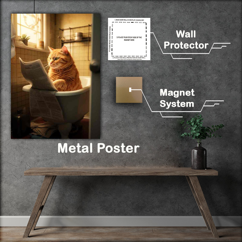 Buy Metal Poster : (Mews And Menu A Cat Newspapers)
