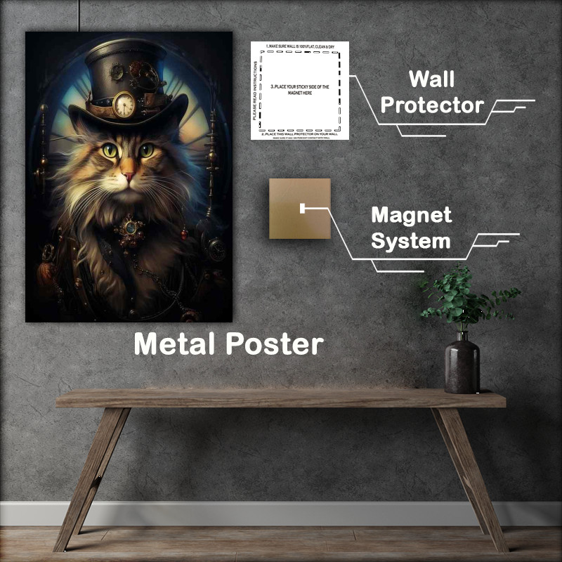 Buy Metal Poster : (Neon Whiskers A Journey into the Cyberpunk Cat Universe)