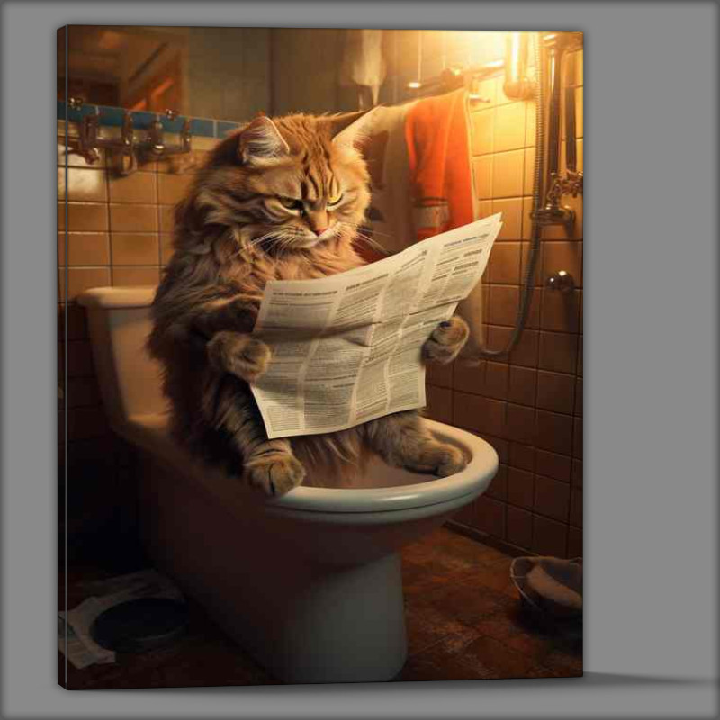 Buy Canvas : (Paws And Paper The Quirky World of Cats Reading Newspapers)