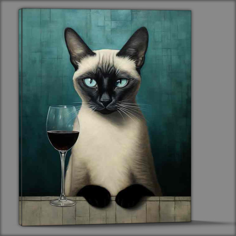 Buy Canvas : (Vino And Velvet Paws Cats Enjoying Fine Wine)