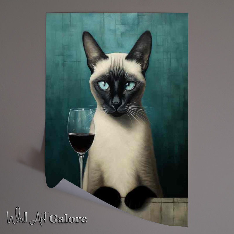 Buy Unframed Poster : (Vino And Velvet Paws Cats Enjoying Fine Wine)