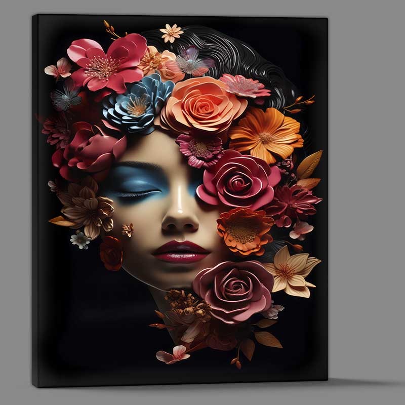 Buy Canvas : (Whimsical Color Explosion flowers across the face)
