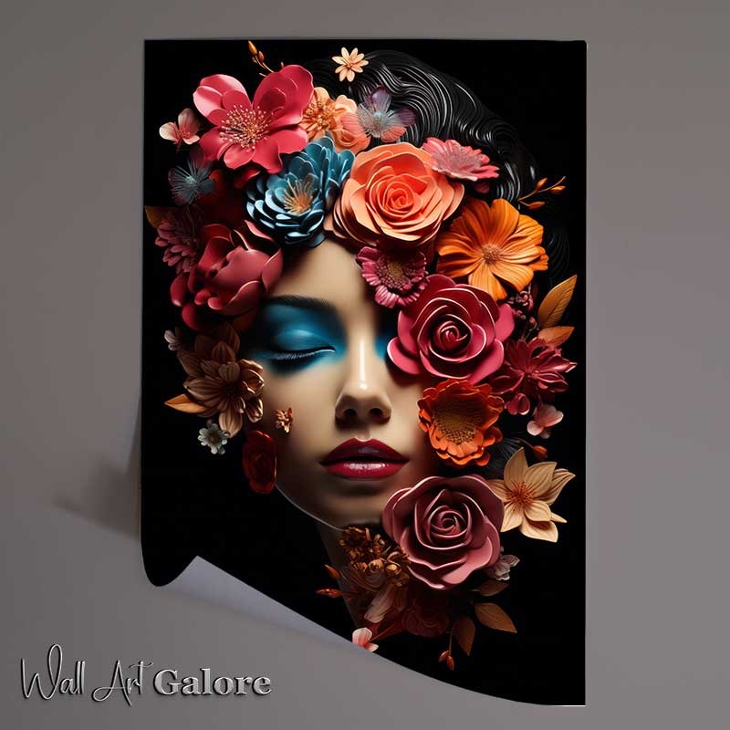 Buy Unframed Poster : (Whimsical Color Explosion flowers across the face)