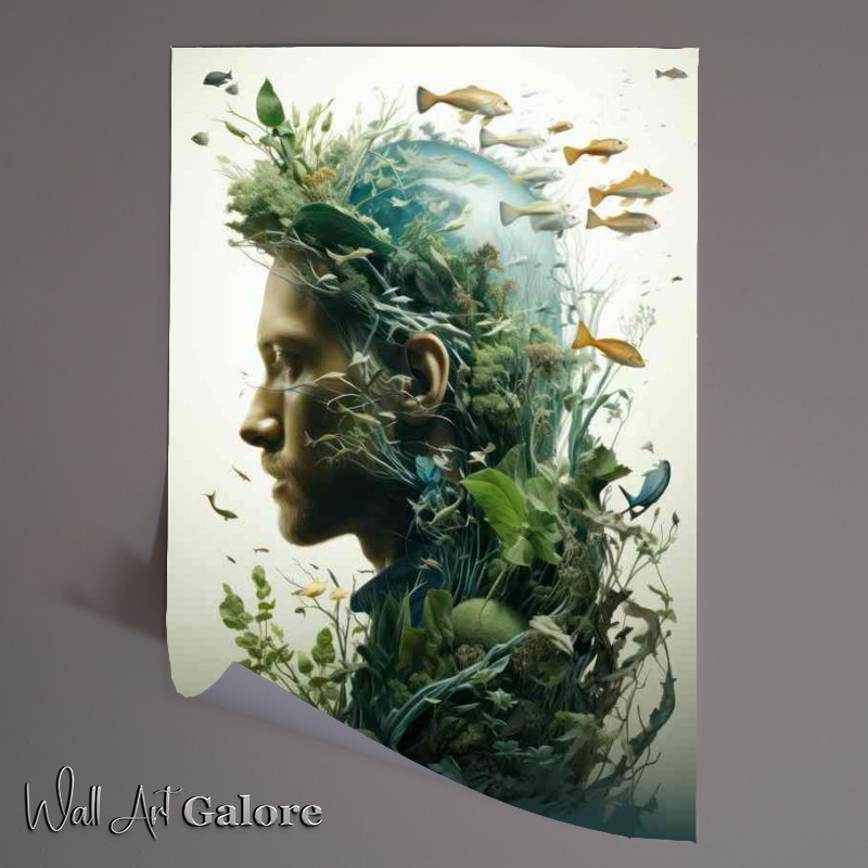 Buy Unframed Poster : (Elegant Wilderness of a mans head anf the forest)