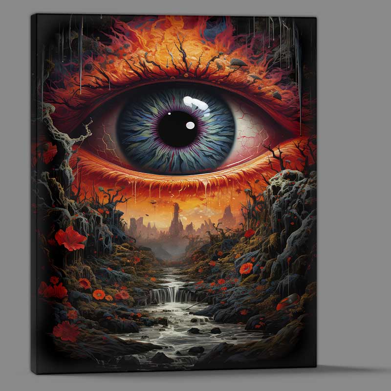 Buy Canvas : (Whimsical Color Explosion the eye of the face on the earth)