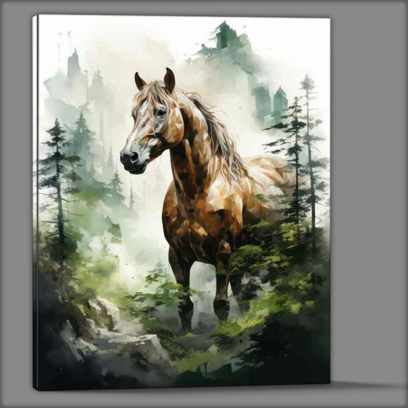 Buy Canvas : (Mystical Meld Enchanting Horse Exposure Wilderness)