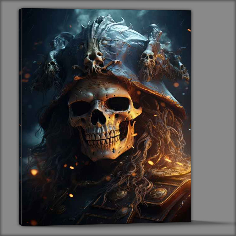 Buy Canvas : (The old pirate skull sails the ocean)