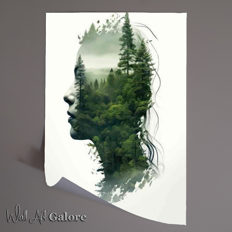 Buy Unframed Poster : (Natures Narrative Double Exposure Womans Head)