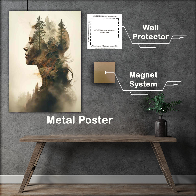 Buy Metal Poster : (Sylvan Elegance a womans profile)