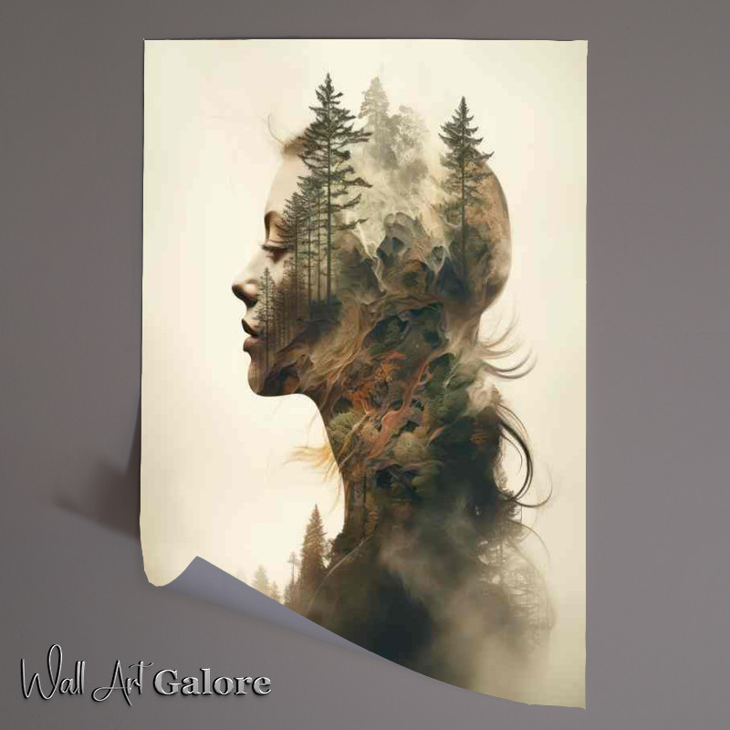 Buy Unframed Poster : (Sylvan Elegance a womans profile)