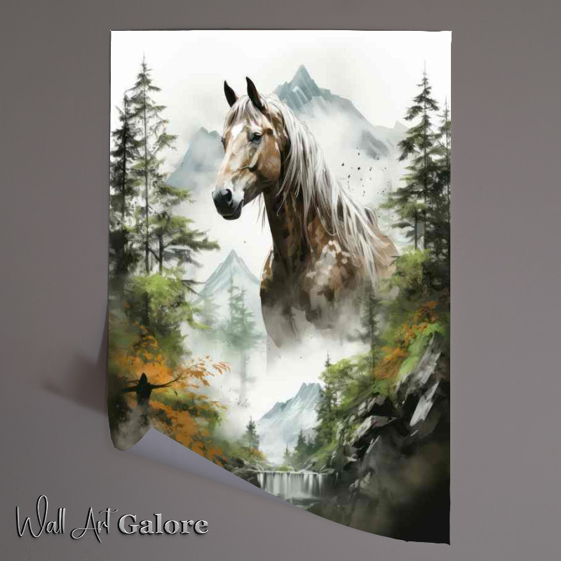 Buy Unframed Poster : (The Thoughtful Art of A Hores In Double Exposure)