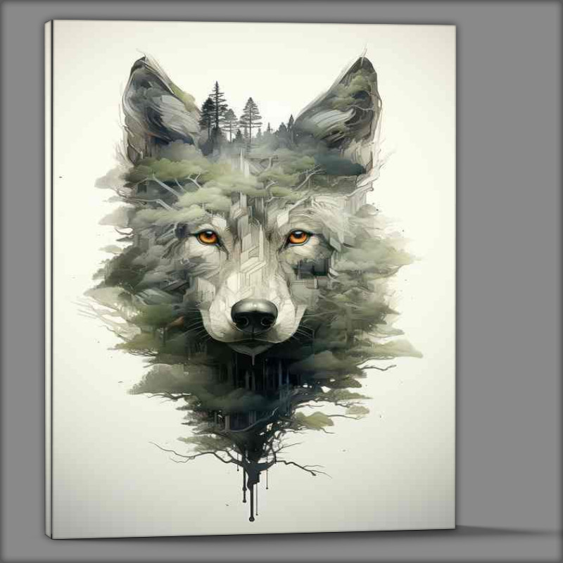 Buy Canvas : (Twilight Transitions Seamless wolf art)