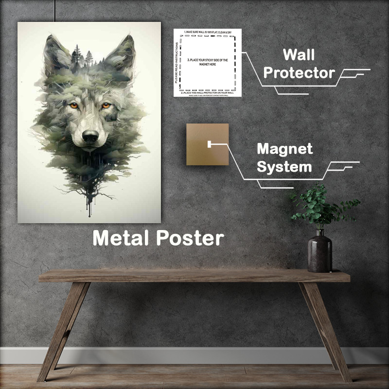 Buy Metal Poster : (Twilight Transitions Seamless wolf art)