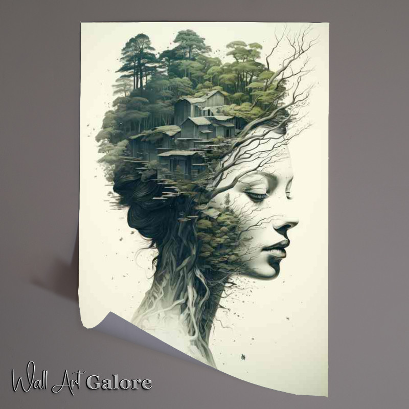 Buy Unframed Poster : (Twin Visions Enigmatic Double Exposure Forestscapes)