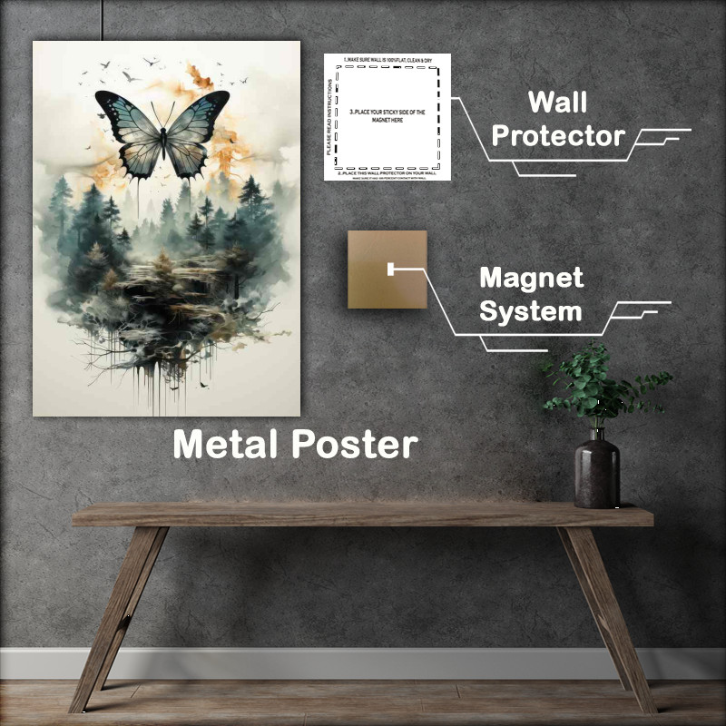 Buy Metal Poster : (Wilderness Waltz Mesmerizing Butterfly Exposure)