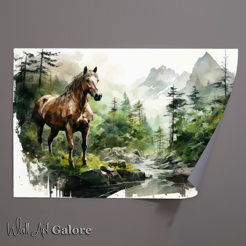 Buy Unframed Poster : (A Horse Elegant Wilderness Refined)