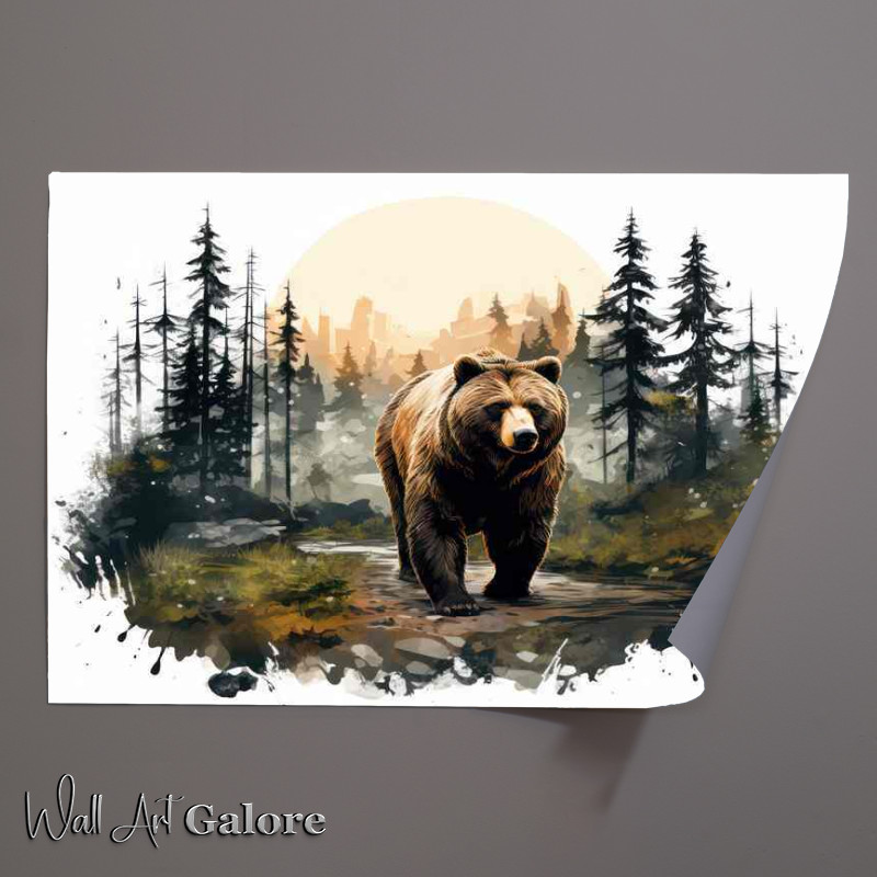 Buy : (Dual Dimensions Artistic Forest Landscape Fusion Poster)