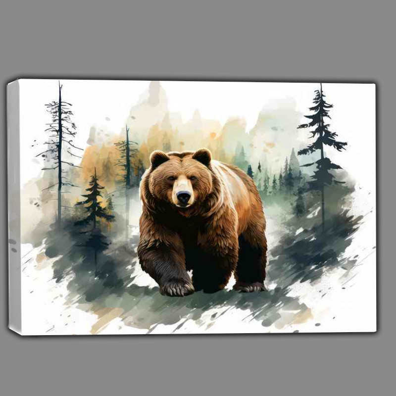 Buy : (Natures Symphony Majestic Forest Double Vision Bear Canvas)